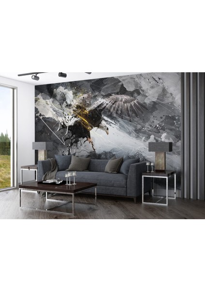 Kartal Desenli 3D Duvar Kağıdı