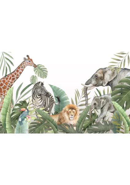 Otların Arasında Yürüyen Hayvanlar Sembollü 3D Duvar Kağıdı fiyatları