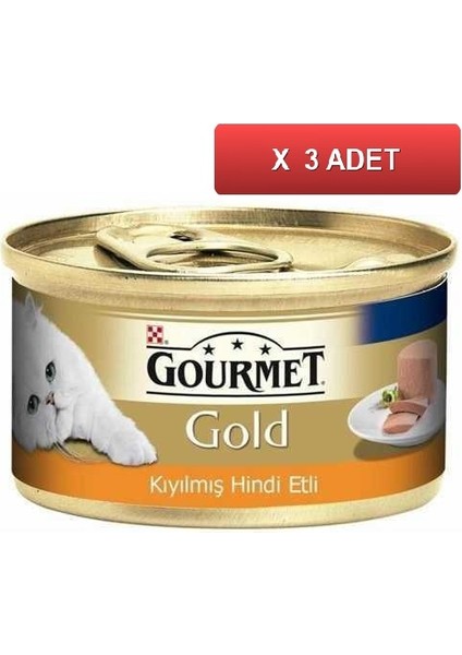 Kıyılmış Hindi Etli Kedi Konservesi 85 gr x 3