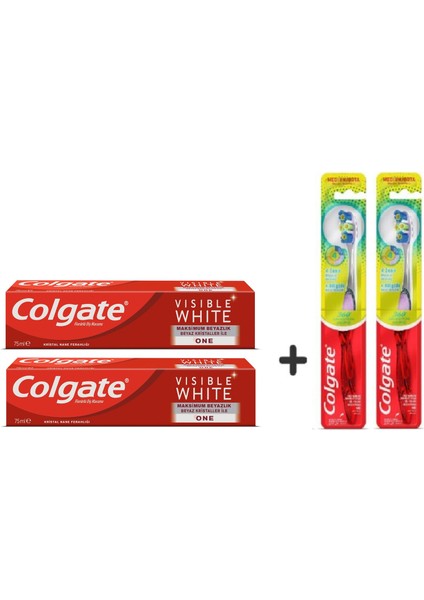 Visible White Maksimum Beyazlık Diş Macunu 75 ml + 2 Adet 360 Gelişmiş 4 Yönlü Diş Fırçası