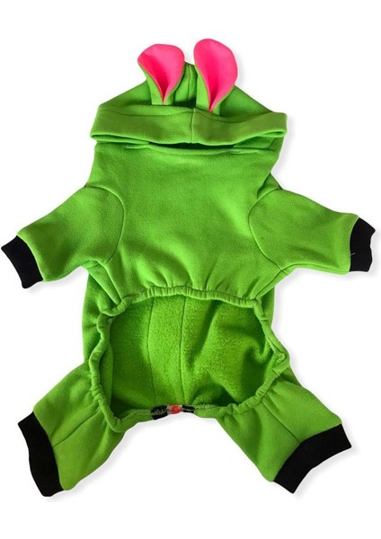 Shipy Pink Stripe Kulaklı Köpek Tulumu Kıyafeti Yeşil Xxl