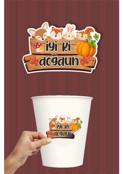 Orman Hayvanları Konsepti Sticker 20'li Yapışkanlı Kağıt