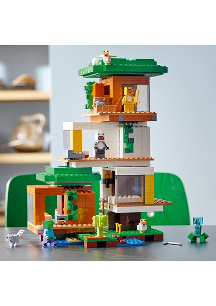 Minecraft# Modern Ağaç Ev 21174 - Minecraft Oynayan Çocuklar için Eğlenceli bir Oyuncak Yapım Seti (909 Parça) fırsatları