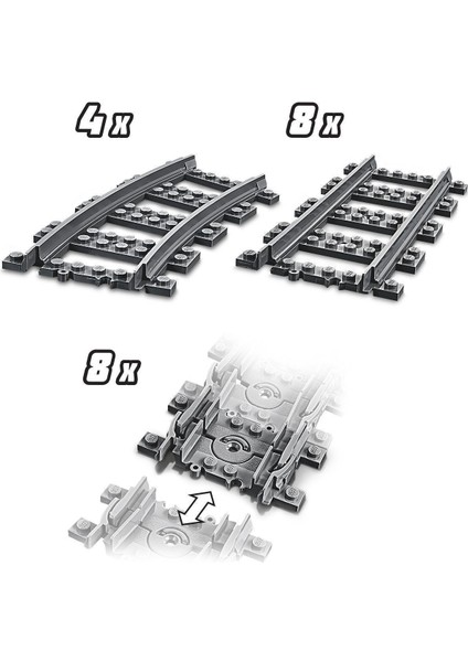 City Raylar 60205 -5 Yaş ve Üzeri Çocuklar için LEGO City Setleriyle Uyumlu Yaratıcı Oyuncak Yapım Seti (20 Parça)