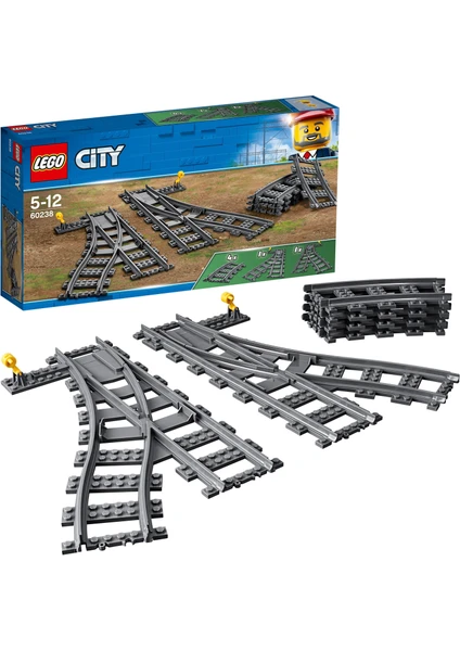 LEGO® City Değiştiren Makaslar 60238 - 5 Yaş ve Üzeri Tren Seven Çocuklar için LEGO® City Setleriyle Uyumlu Yaratıcı Oyuncak Yapım Seti (8 Parça)