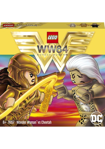 DC Wonder Woman# vs Cheetah# 76157 - Süper Kahramanları Seven Çocuklar için Koleksiyonluk Yaratıcı Oyuncak Yapım Seti (371 Parça) modelleri