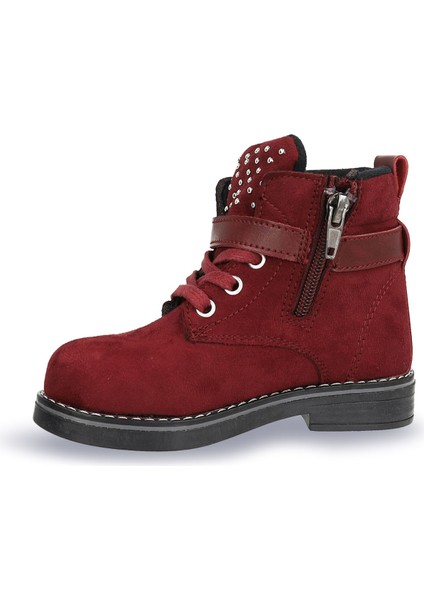 24161 Bordo Kız Çocuk Bebek Günlük Uzun Bilekli Kalın Taban Sneaker Spor Bot Ayakkabı modelleri