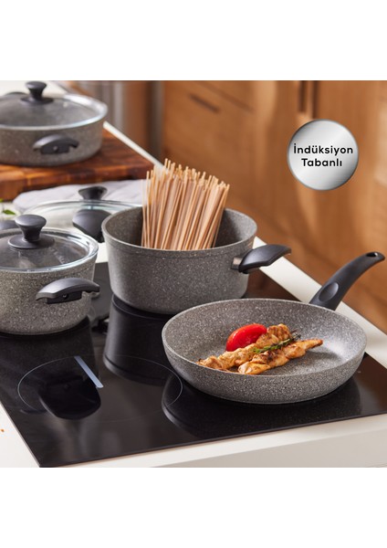 Biogranit Grey New 7 Parça Tencere Seti