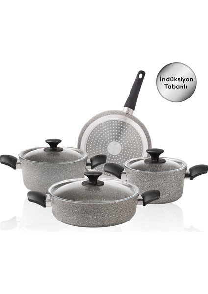 Biogranit Grey New 7 Parça Tencere Seti