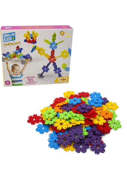 Oyuncak Yıldız Puzzle 100 Parça Şekilden Şekile Giren Yıldızlar