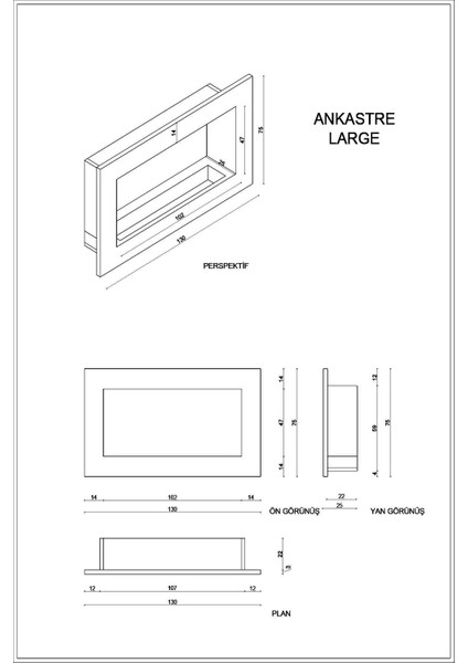 Ankastre Large Bacasız Şömine fırsatları