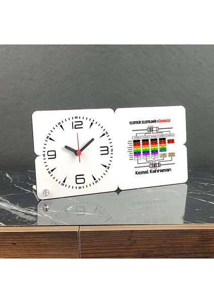 Elektrik Elektronik Mühendisi Ahşap Masa Saati 003