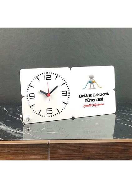 Elektrik Elektronik Mühendisi Ahşap Masa Saati 002