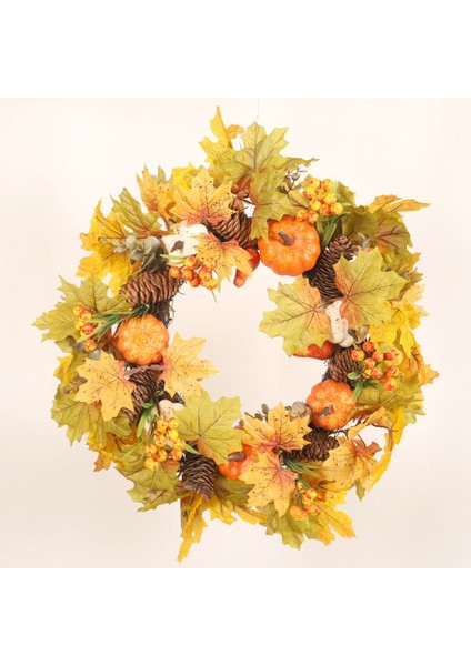 45 cm Akçaağaç Yaprak Sonbahar Çelenk Çam Koni Garland Kapı Şükran Evi Dekor (Yurt Dışından) modelleri