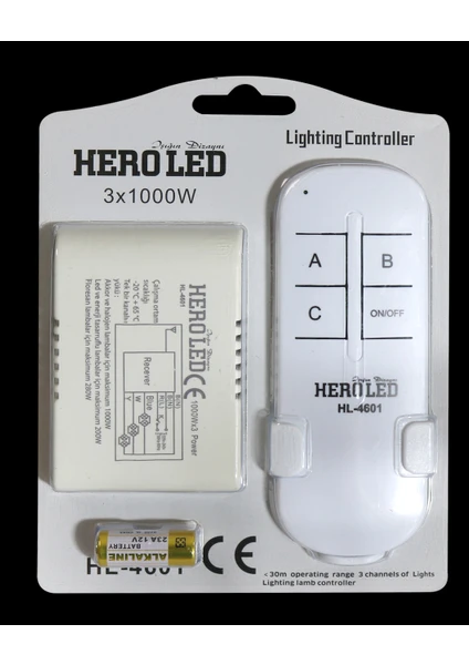 Hero Led Heroled Uzaktan Elektrik Kontrol ve Avize Kumandası 3'lü Sistem