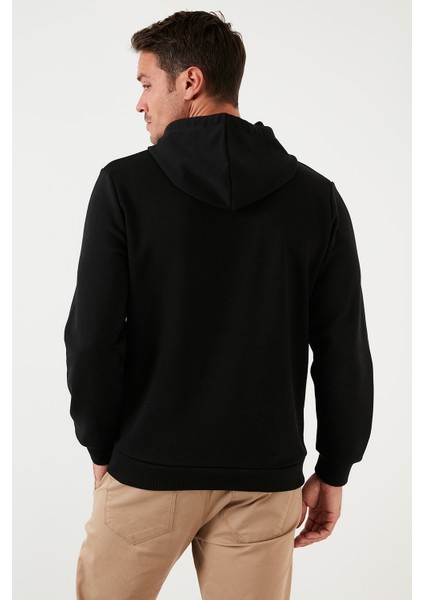 Baskı Detaylı Pamuklu Kapüşonlu Slim Fit Sweat Erkek Sweat 5905236