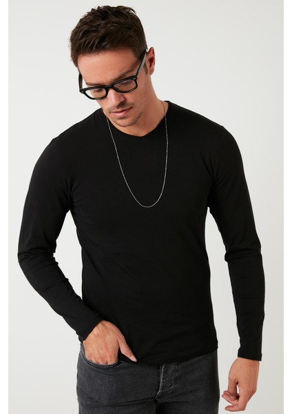 Pamuklu Bisiklet Yaka Slim Fit Sweat Erkek Sweat 5905068