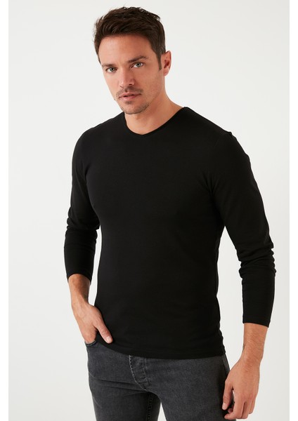 Pamuklu Bisiklet Yaka Slim Fit Sweat Erkek Sweat 5905068