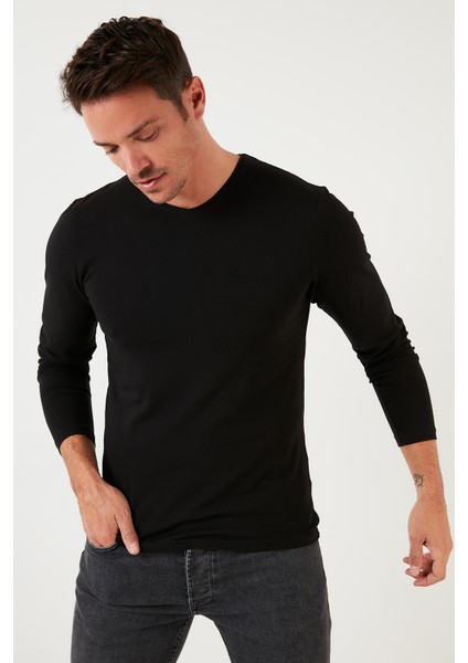 Pamuklu Bisiklet Yaka Slim Fit Sweat Erkek Sweat 5905068