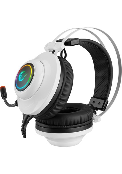 Rm-K1 Pulsar Beyaz USB 7.1 Surround+Titreşim Rgb Işık Efektli Gaming Oyuncu Mikrofonlu Kulaklık