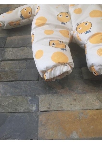 Sarı Portakal Baskılı Kulaklı Şirin Kozmonot Tulum
