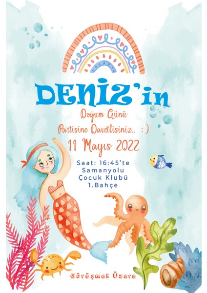 Çocuk Doğum Günü Davetiyesi