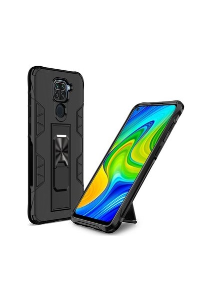 Xiaomi Redmi Note 9 Manyetik Destekli Kılıf - Siyah (Yurt Dışından)