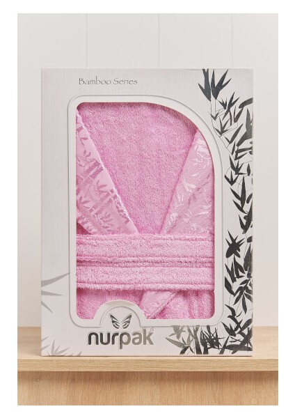 Nurpak Bambu Tekli Bornoz - Pembe