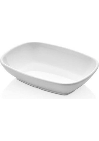 Kare Melamin Kayık Tabak 17 cm Beyaz