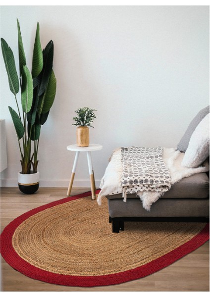 Agra Jute Red Oval