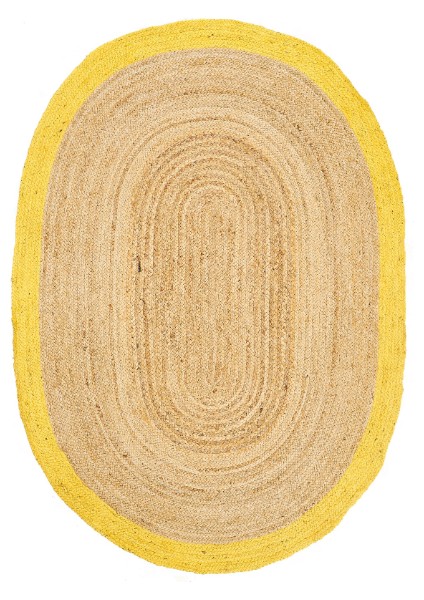 Agra Jute Yellow Oval