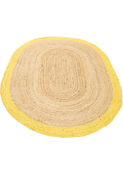 Agra Jute Yellow Oval