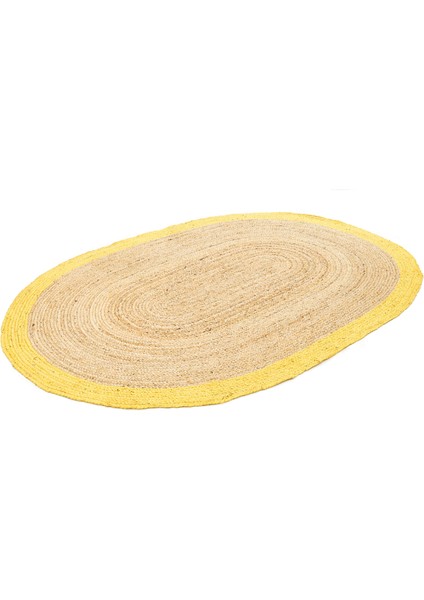 Agra Jute Yellow Oval