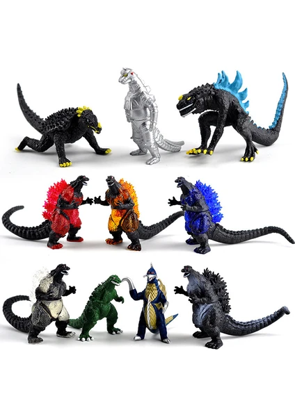 10 Adet Godzilla Oyuncağı (6-8 Cm) (Yurt Dışından)