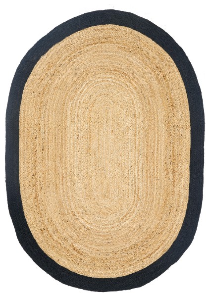 Agra Jute Black Oval