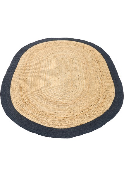 Agra Jute Black Oval