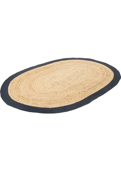 Agra Jute Black Oval