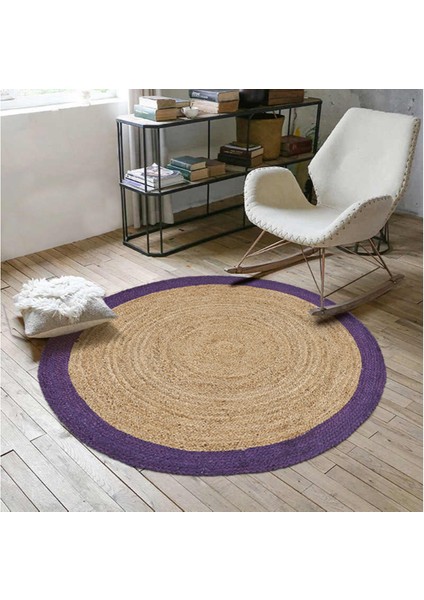 Agra Jute Purple Oval