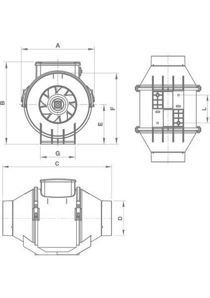 Laboratuvar Kütüphane Zirai Dolap Havalandırma Fanı Lıneo 100 V0 M3/h 180/255 Ses 30.7/39.4 Max °c : 60 Agmair Agm Havalandırma
