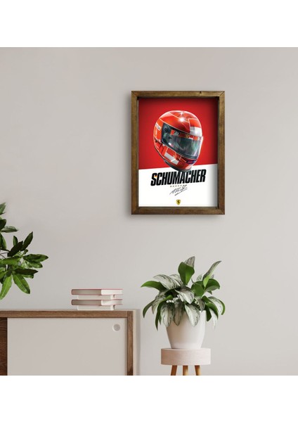 Gift F1 Schumacher Tasarımlı Doğal Masif Ahşap Çerçeveli Tablo 30X40CM-1 fırsatları