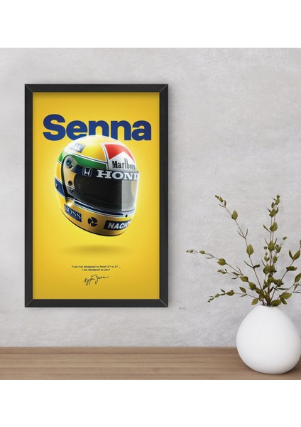 Gift F1 Senna Tasarımlı Dekoratif Ahşap Siyah Çerçeveli Tablo-1