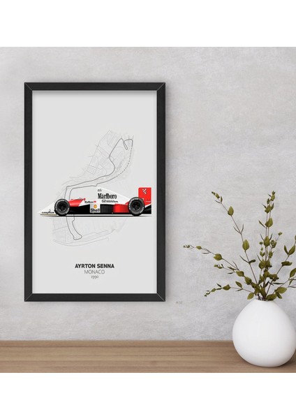 Gift Formula 1 Tasarımlı Dekoratif Ahşap Siyah Çerçeveli Tablo-14