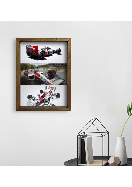 Gift Formula 1 Tasarımlı Doğal Masif Ahşap Çerçeveli Tablo 45X65CM-10