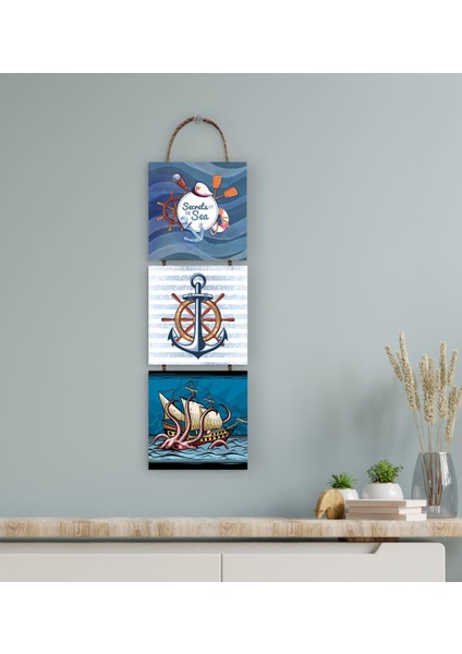 Gift 3 Parça Ipli Ahşap Tablo Seti-51