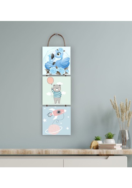 Gift 3 Parça Ipli Ahşap Tablo Seti-22
