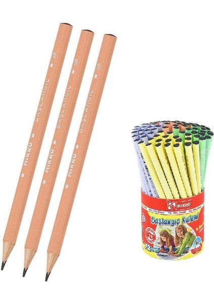 Siyah Jumbo Üçgen Ilk Kalemim Mikro Siyah Kalın Kurşun Kalem 3 Adet