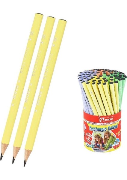 Siyah Jumbo Üçgen Ilk Kalemim Mikro Siyah Kalın Kurşun Kalem 3 Adet