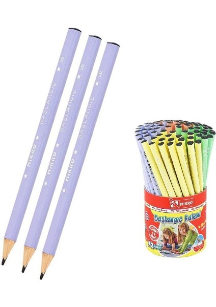 Siyah Jumbo Üçgen Ilk Kalemim Mikro Siyah Kalın Kurşun Kalem Başlagıç 3 Adet