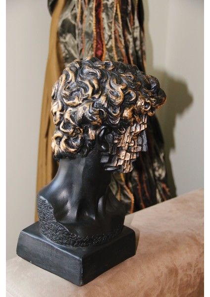 Davut Büst Parçalı Heykel Siyah Dekoratif Obje modelleri