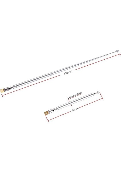Teleskopik Çubuk Anten 550 mm